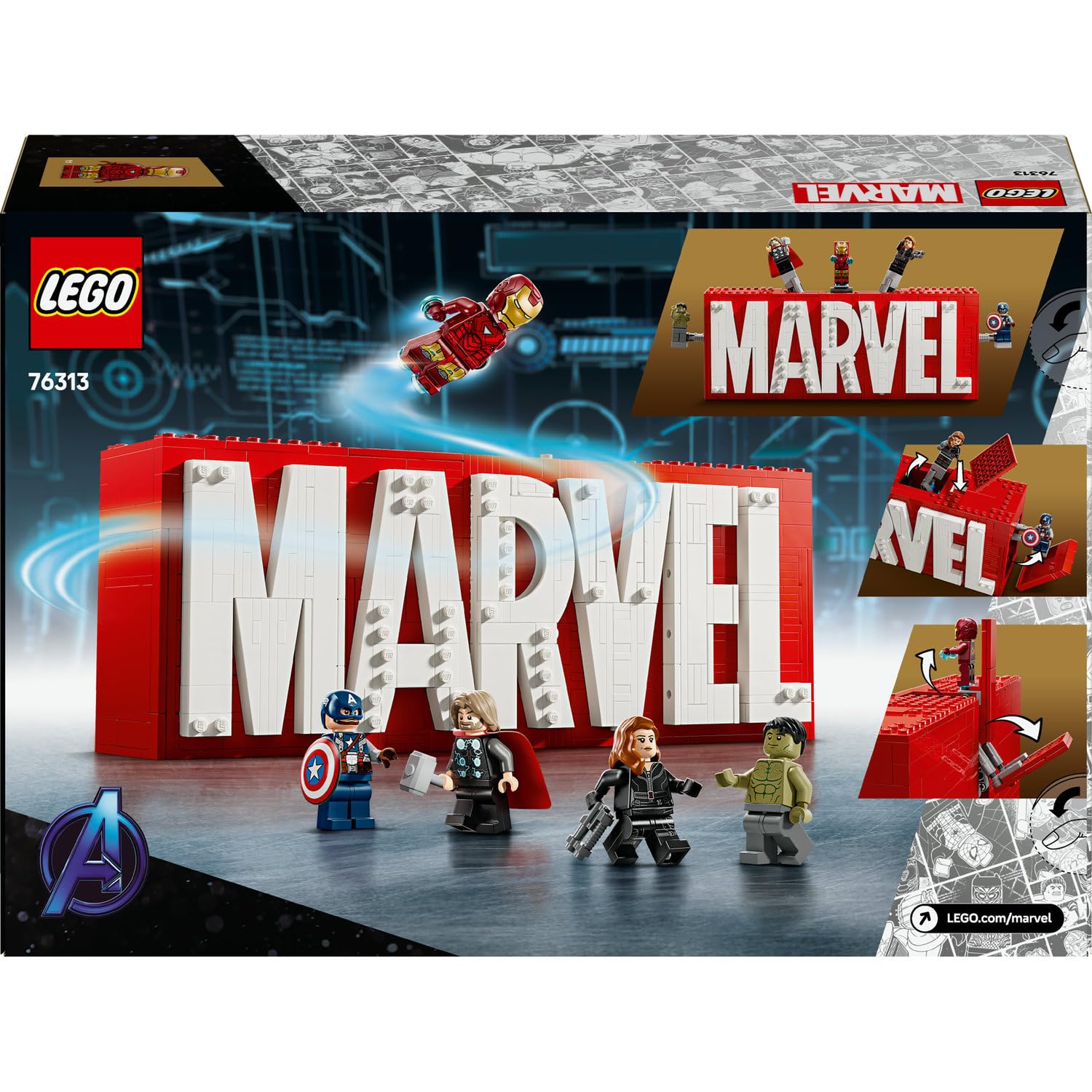 LEGO Marvel 76313 Marvel logosu ve minifigürleri seti - görsel 5
