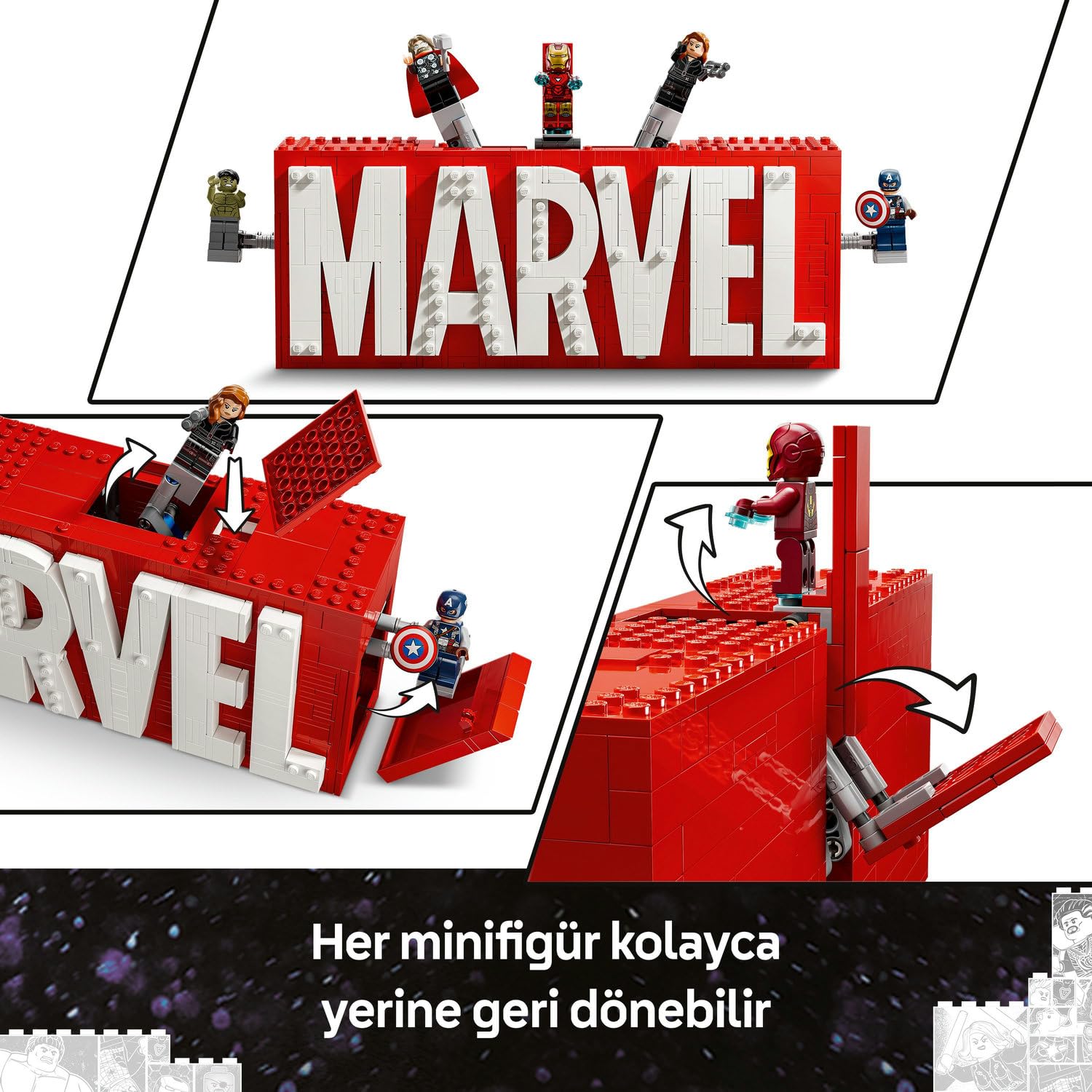 LEGO Marvel 76313 Marvel logosu ve minifigürleri seti - görsel 9