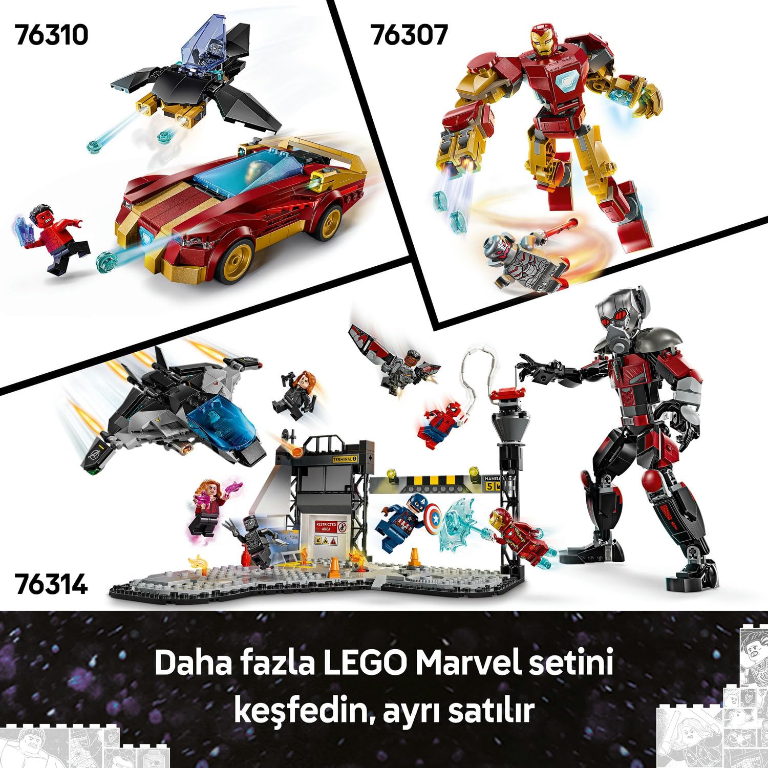 LEGO Marvel 76313 Marvel logosu ve minifigürleri seti - görsel 10