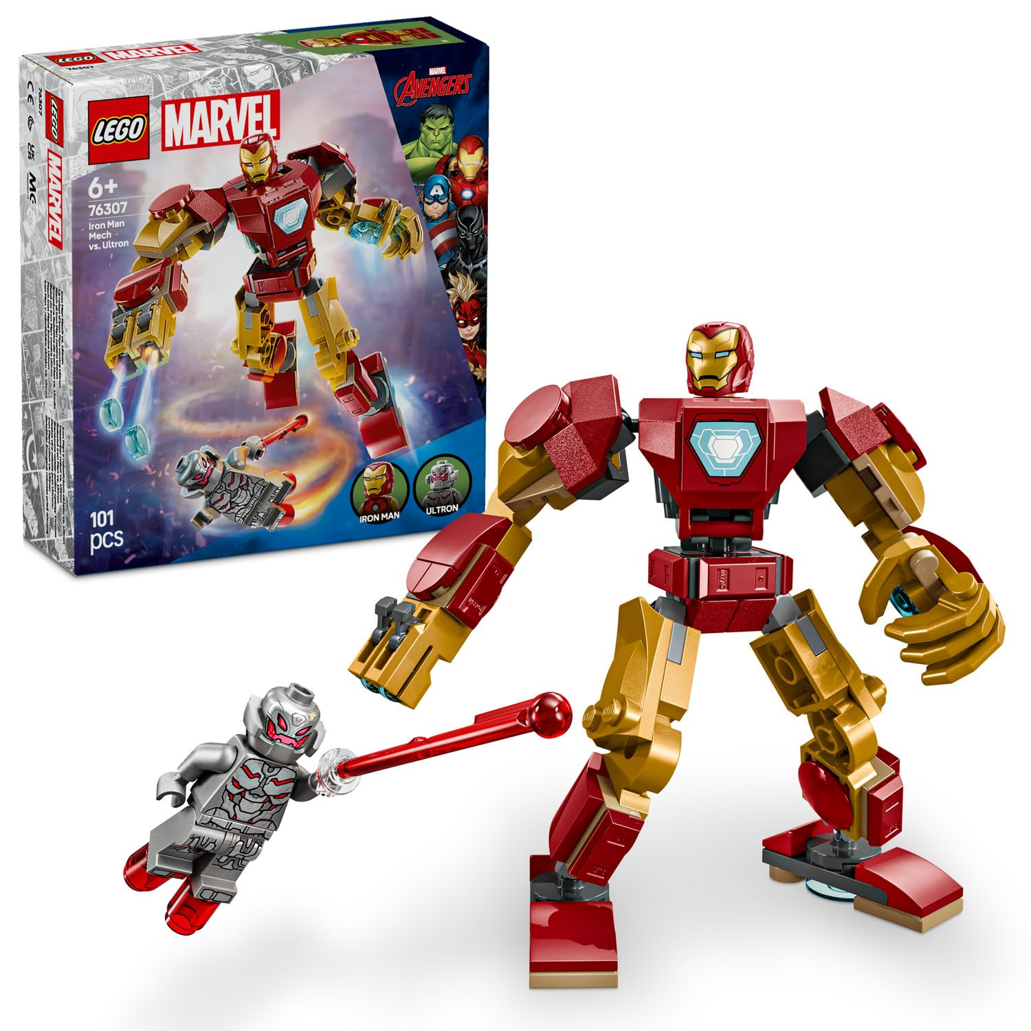 LEGO Marvel Iron Man Mech vs. Ultron 76307 | Robot Seti (101 Parça)