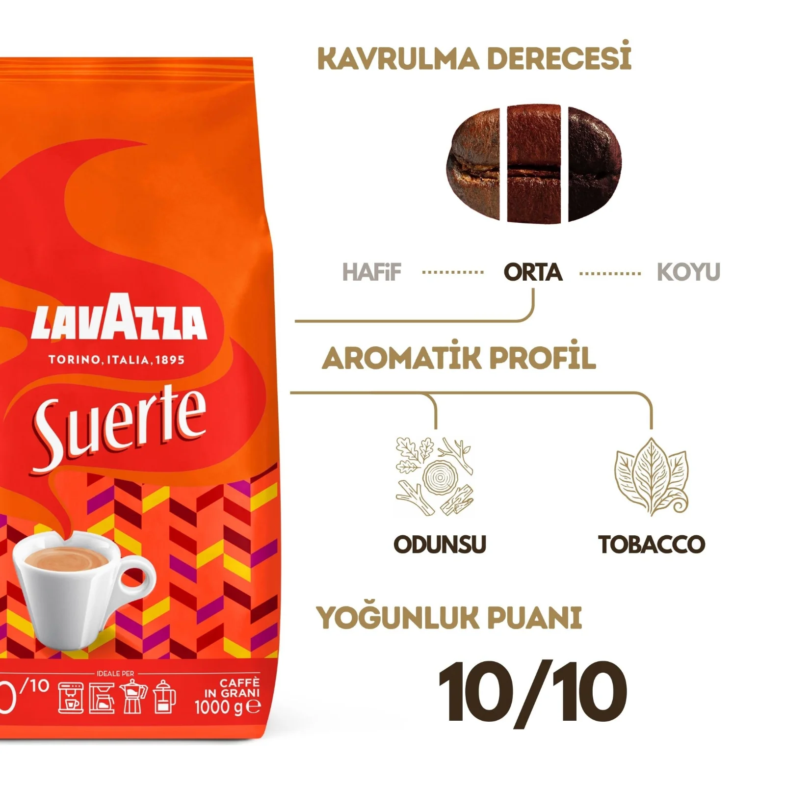 Lavazza Suerte Çekirdek Kahve 1 kg - görsel 2