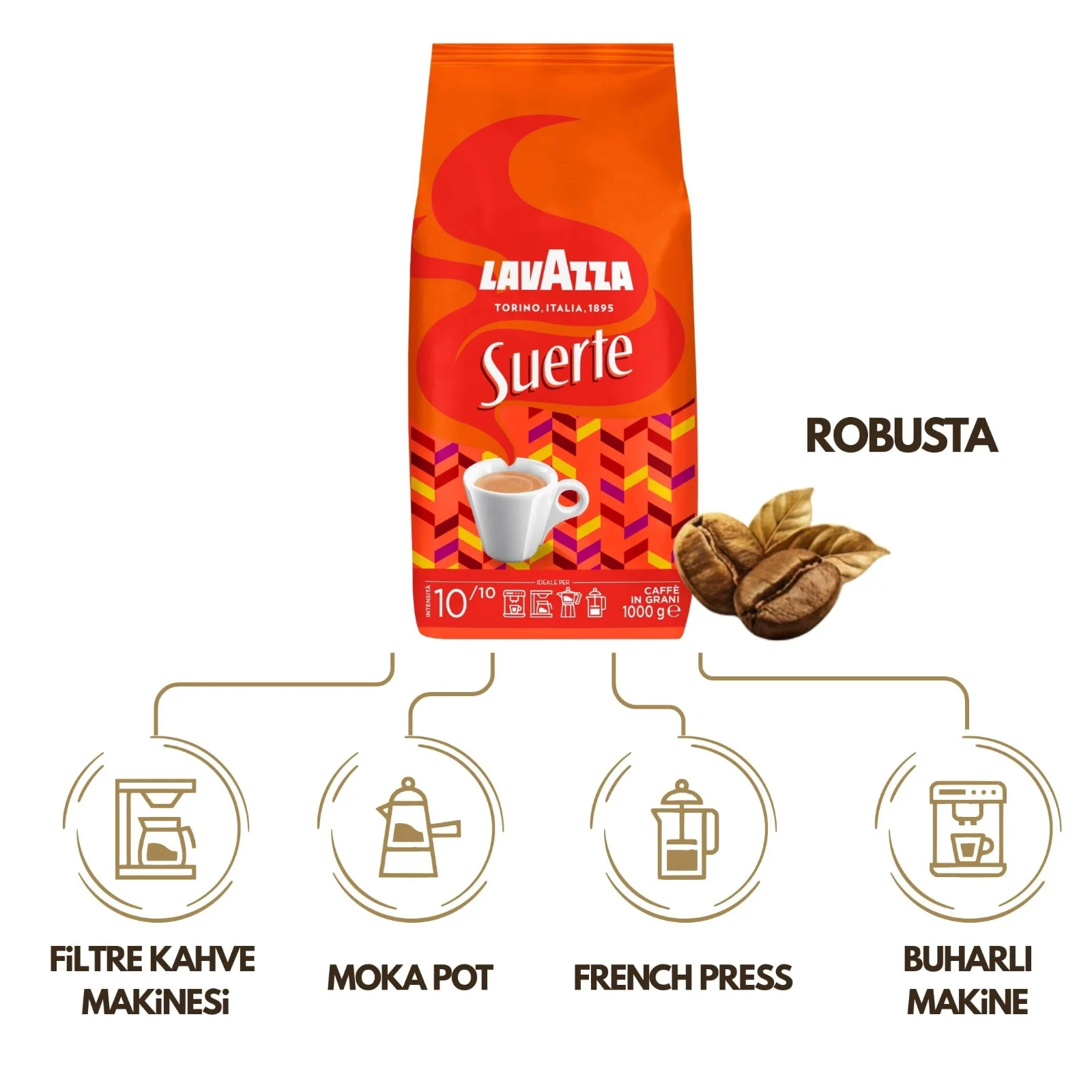 Lavazza Suerte Çekirdek Kahve 1 kg - görsel 3
