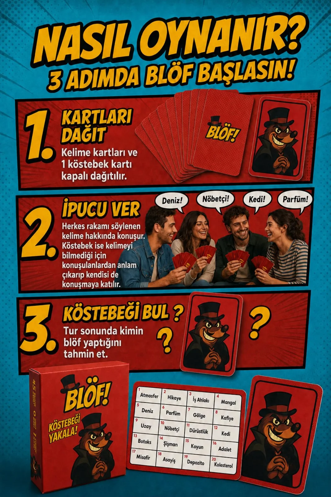 Köstebek Kutu Kart Sahtekar Kelime - görsel 5