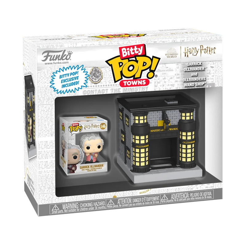 Funko Pop Bitty Pop Towns Garrick Ollivander and Ollivander Wand Shop