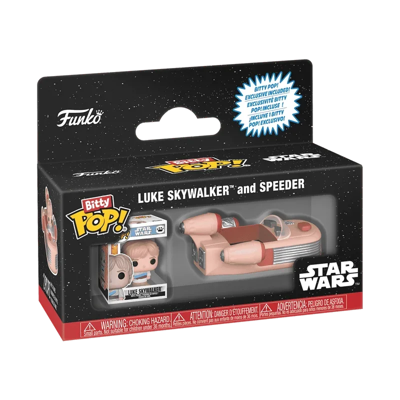 Pop Funko Bitty Pop! Pop! Rides Luke Skywalker and Speeder