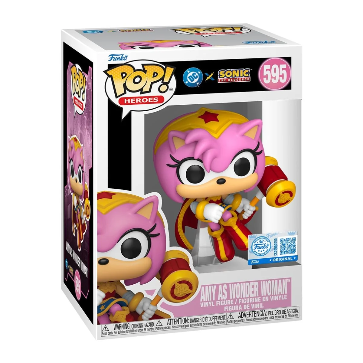 Funko Pop Heroes Amy Rose Wonder Woman - Sonic Special Edition