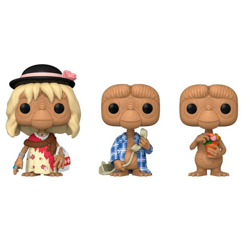 Funko Pop 3-Pack Movies E.T. - E.T. in Disguise / E.T. in Robe / E.T. With Flowers Special