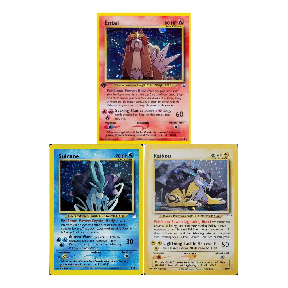 Pokémon TCG Neo Revelation Entei #6 Raikou #13 Suicune #14 3Lü Set