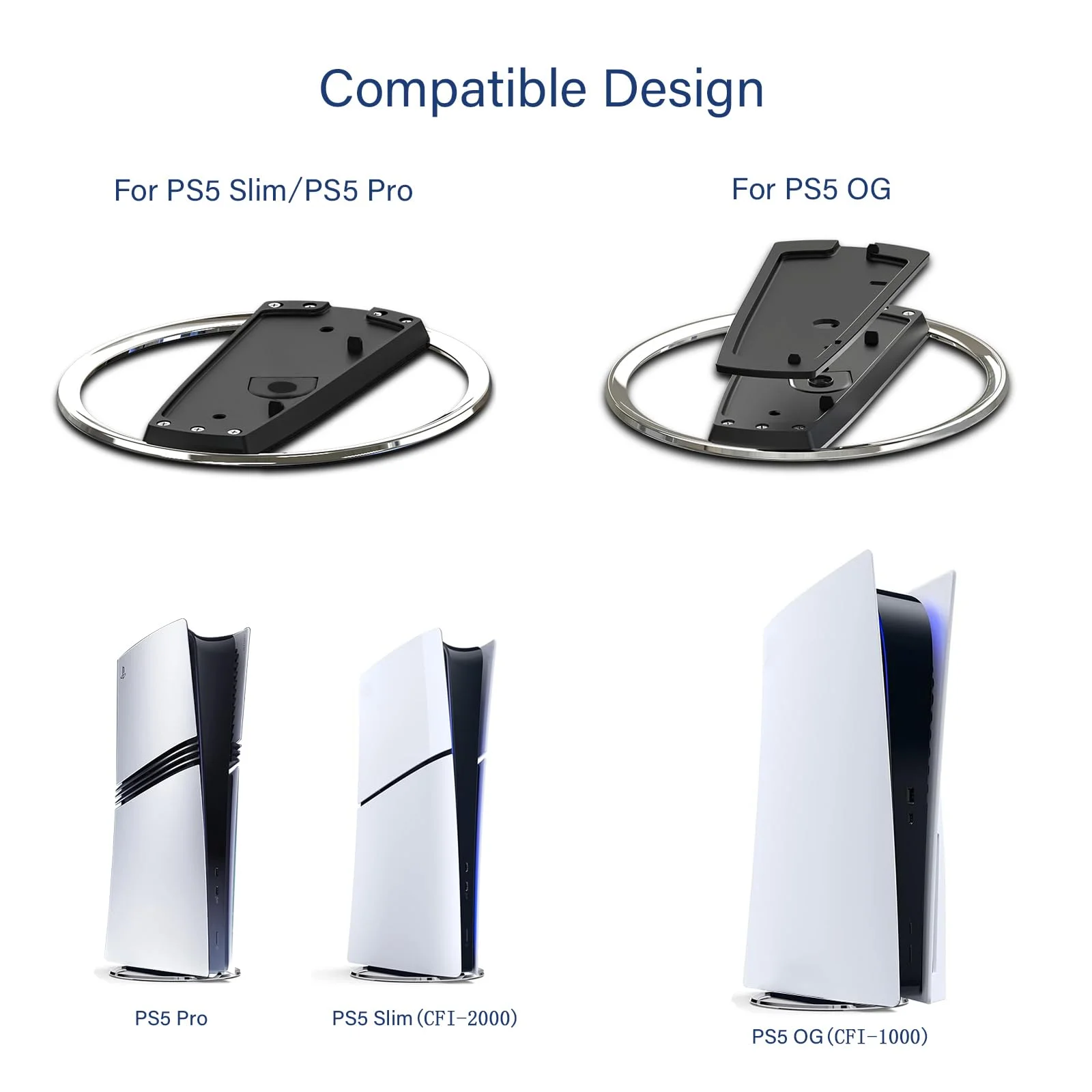 PS5 Slim Dikey Stand Kaymaz Taban - görsel 3