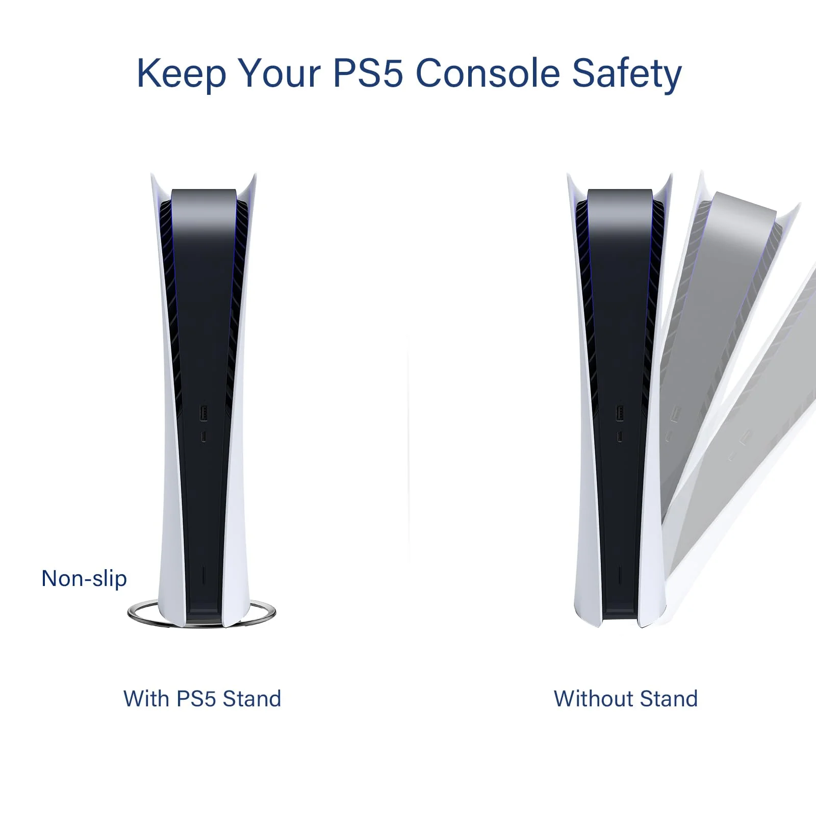 PS5 Slim Dikey Stand Kaymaz Taban - görsel 4
