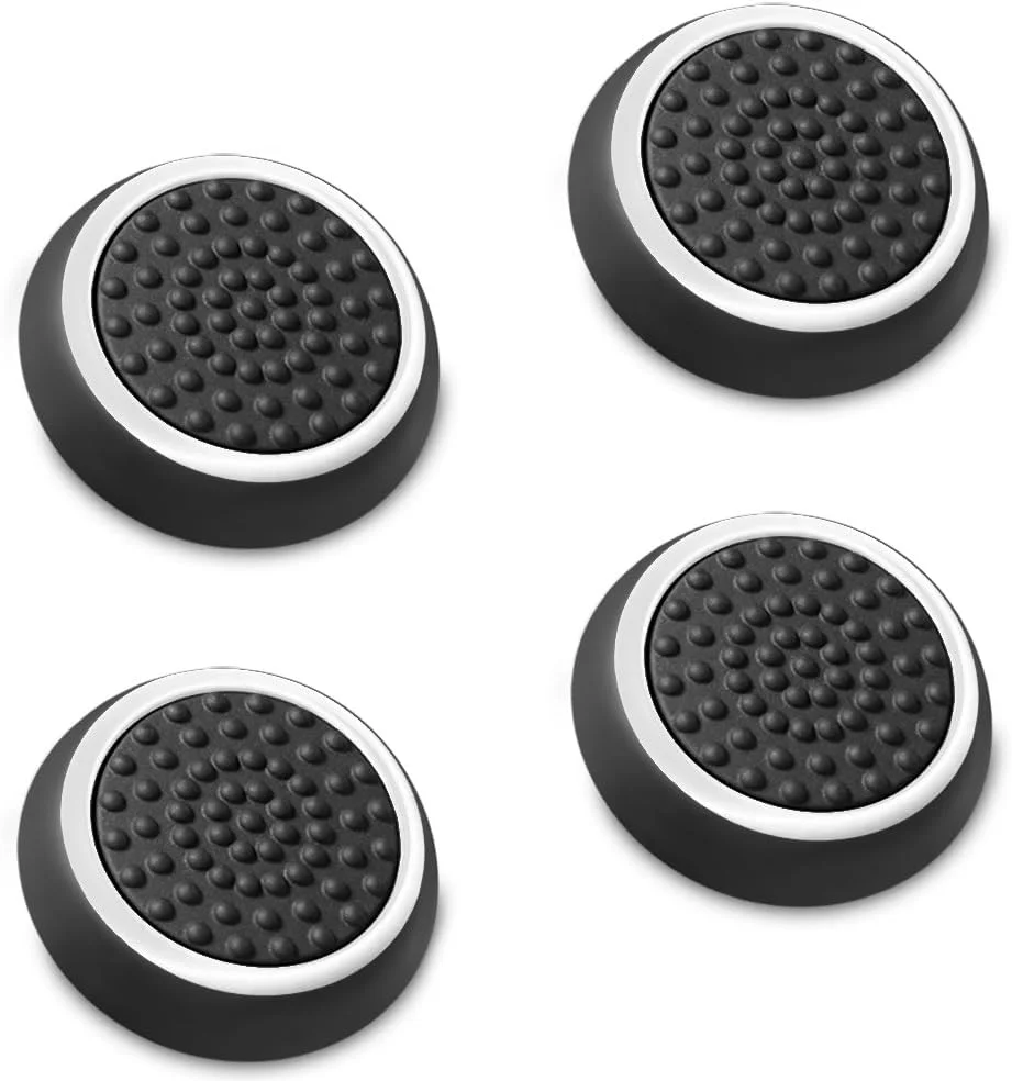 PS5 PS4 PS3 Gamepad Analog Çubuk Silikon Kapak Seti (4 Adet) Siyah/Beyaz